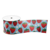 Sweet Strawberries Pattern Satijnen Lint (Spoel)