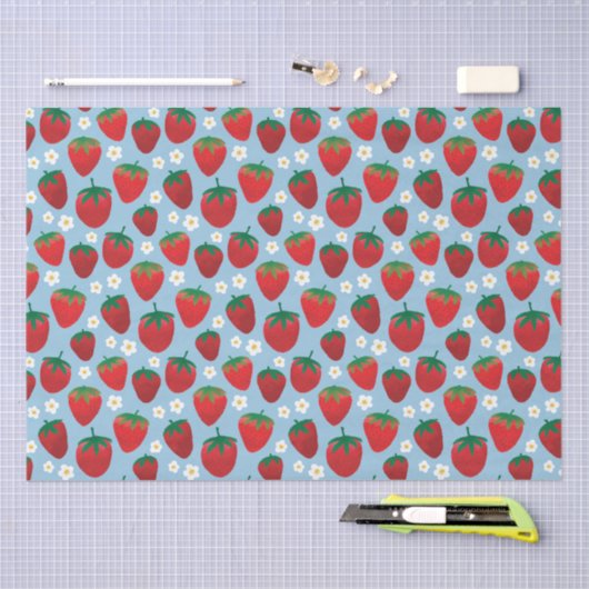 Sweet Strawberries Pattern Tissuepapier (Craft)