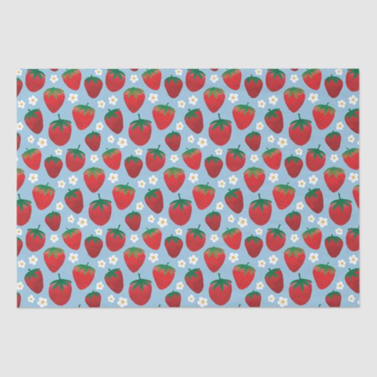 Sweet Strawberries Pattern Tissuepapier (Voorkant)