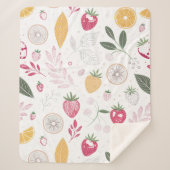 Sweet Strawberries Sherpa Blanket – Medium Sherpa Deken (Voorkant)
