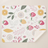 Sweet Strawberries Sherpa Blanket – Medium Sherpa Deken (Voorkant (horizontaal))
