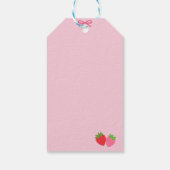 Sweet Strawberry 3rd Birthday Invitation Cadeaulabel (Achterkant)