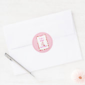 Sweet Strawberry 4th Birthday Invitation Ronde Sticker (Envelop)