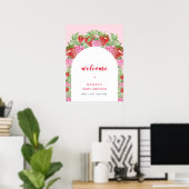 Sweet Strawberry Arch Welkom Baby shower Poster (Thuiskantoor)