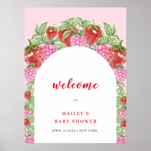 Sweet Strawberry Arch Welkom Baby shower Poster