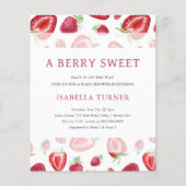Sweet Strawberry Baby shower Budget Invitation (Voorkant)