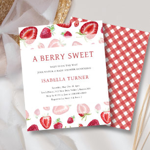 Sweet Strawberry Baby shower Budget Invitation