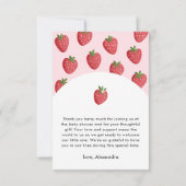 Sweet Strawberry Baby shower Dank u kaarten (Achterkant)