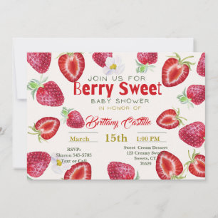 Sweet Strawberry Baby shower Kaart