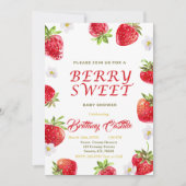 Sweet Strawberry Baby shower Kaart (Voorkant)