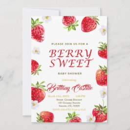 Sweet Strawberry Baby shower Kaart