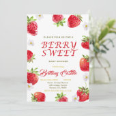Sweet Strawberry Baby shower Kaart (Staand voorkant)