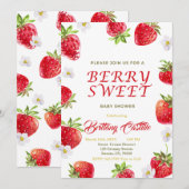 Sweet Strawberry Baby shower Kaart (Voorkant / Achterkant)
