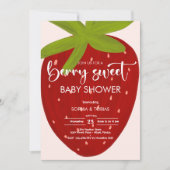 Sweet strawberry baby shower kaart (Voorkant)