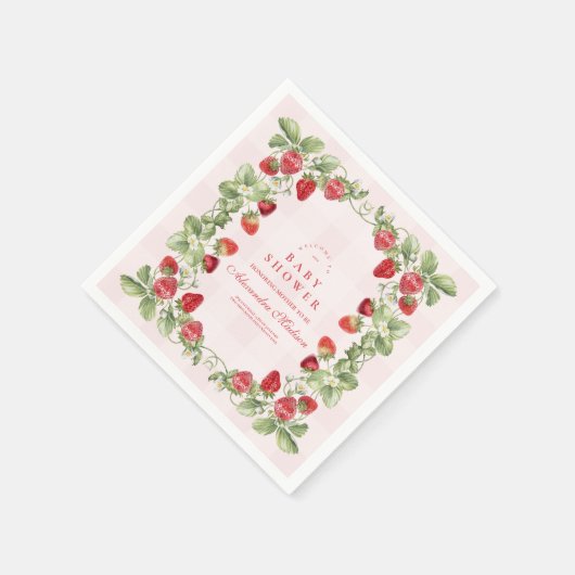 Sweet Strawberry Baby shower Servet (Hoek)