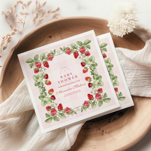 Sweet Strawberry Baby shower Servet