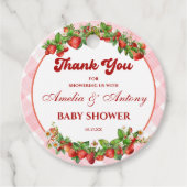 Sweet Strawberry Bedankt Label voor Baby shower (Voorkant)