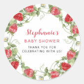 Sweet Strawberry Bedankt Ronde Sticker (Voorkant)