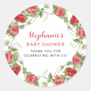Sweet Strawberry Bedankt Ronde Sticker
