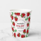 Sweet Strawberry Berry First Birthday Party Papieren Bekers (Achterkant)