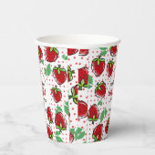 Sweet Strawberry Berry First Birthday Party Papieren Bekers (Rechts)