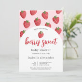 Sweet Strawberry Berry Sweet Baby shower Kaart (Staand voorkant)