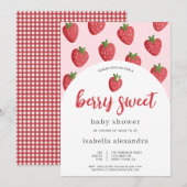 Sweet Strawberry Berry Sweet Baby shower Kaart (Voorkant / Achterkant)