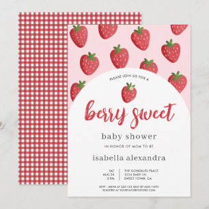 Sweet Strawberry Berry Sweet Baby shower Kaart