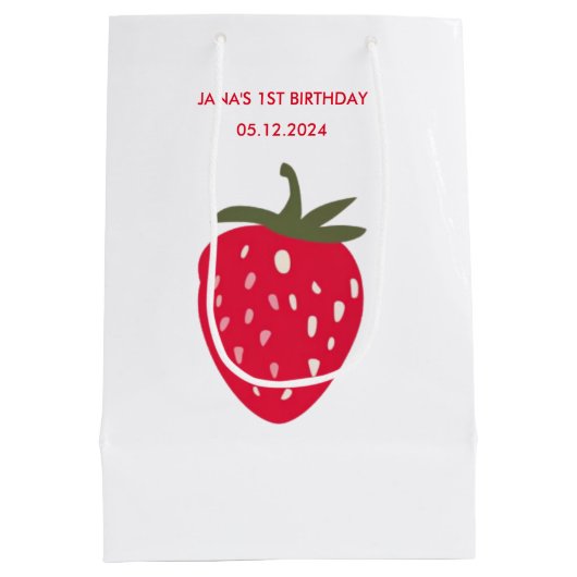 Sweet Strawberry Birthday Medium Cadeauzakje (Achterkant)