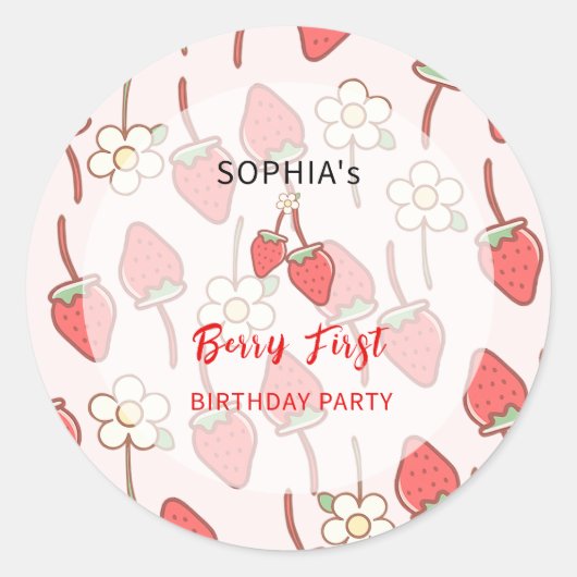 Sweet Strawberry Blossom Sticker (Voorkant)