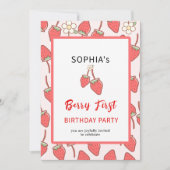 Sweet Strawberry & Blossom Uitnodiging (Voorkant)