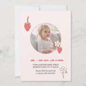 Sweet Strawberry & Blossom Uitnodiging (Achterkant)