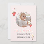 Sweet Strawberry & Blossom Uitnodiging (Achterkant)