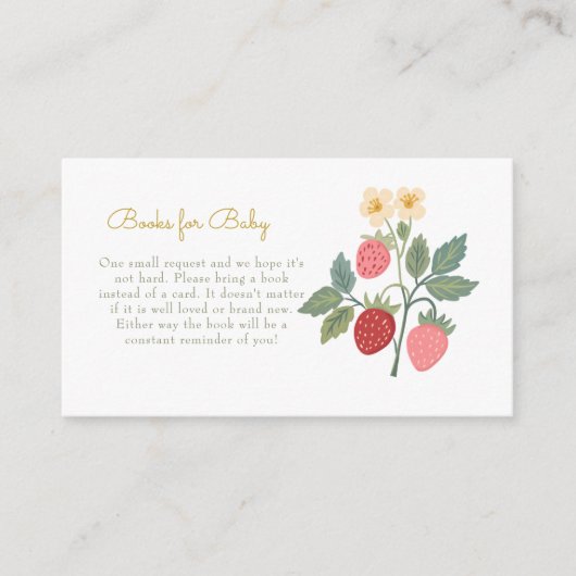 Sweet Strawberry Bouquet Books voor Baby Informatiekaartje (Voorkant)
