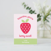 Sweet Strawberry Class Valentijnse aardbeien Feestdagenkaart (Staand voorkant)