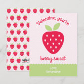 Sweet Strawberry Class Valentijnse aardbeien Feestdagenkaart (Voorkant / Achterkant)
