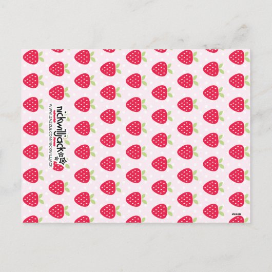 Sweet Strawberry Class Valentijnse aardbeien Feestdagenkaart (Achterkant)