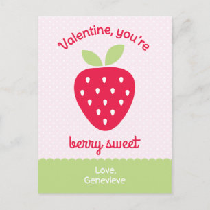 Sweet Strawberry Class Valentijnse aardbeien Feestdagenkaart