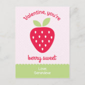 Sweet Strawberry Class Valentijnse aardbeien Feestdagenkaart (Voorkant)
