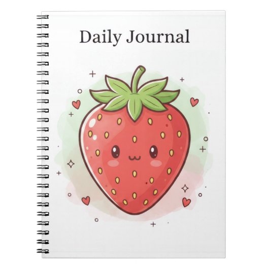 Sweet Strawberry Daily Journal Notitieboek (Voorkant)