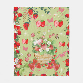 Sweet Strawberry Dreams Blanket Fleece Deken