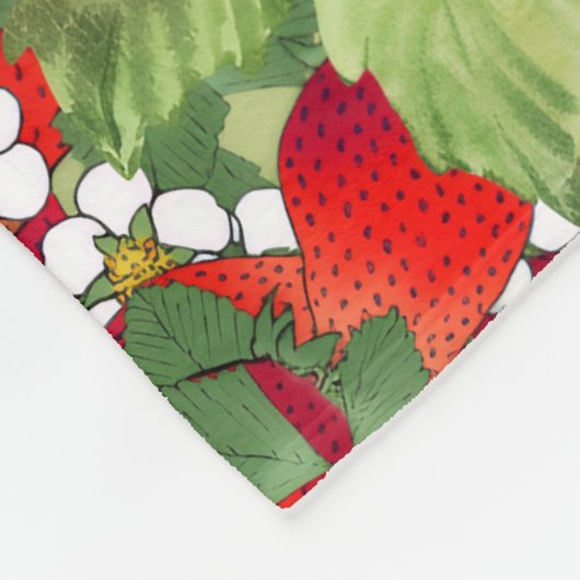 Sweet Strawberry Dreams Blanket Fleece Deken (Hoek)