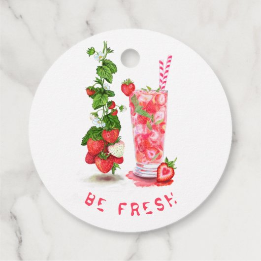 Sweet Strawberry Drink Gift Labels - aangepaste te (Achterkant)