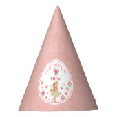 Sweet Strawberry Fairy Girl Pink Feesthoedjes (Voorkant)