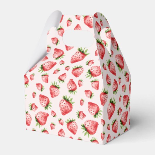Sweet Strawberry First Birthday Favor Box Bedankdoosjes (Achterkant)