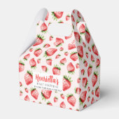 Sweet Strawberry First Birthday Favor Box Bedankdoosjes (Voorkant Zijde)