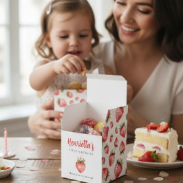 Sweet Strawberry First Birthday Favor Box Bedankdoosjes