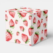 Sweet Strawberry First Birthday Favor Box Bedankdoosjes (Achterkant)