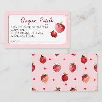 Sweet Strawberry Fruit Baby Shower Diaper Raffle  Informatiekaartje