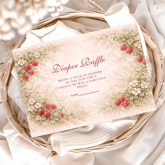 Sweet Strawberry Garden Diapper Raffle Informatiekaartje